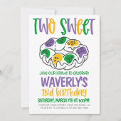 Mardi Gras zum zweiten Geburtstag Einladung (Vorderseite)