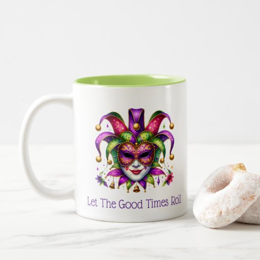 Mardi Gras Zweifarbige Tasse (Mit Donut)