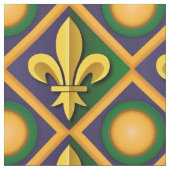 Mardi-Grasmuster mit goldenem Fleur-de-lis Stoff (Nahaufnahme)