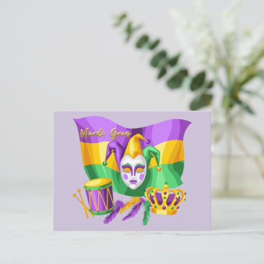 Mardi Grass Celebration Postkarte (Stehend Vorderseite)