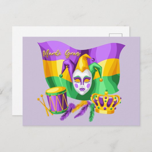 Mardi Grass Celebration Postkarte (Vorne/Hinten)
