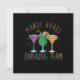 Mardi Grass Drinking Team Street Party Geschenk Einladung