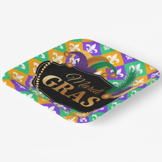 Mardi Grass Lilie Pappteller (Gewinkelt)