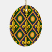 Mardi grass pattern with golden fleur-de-lis keramik ornament (Rechts)