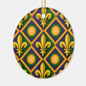 Mardi grass pattern with golden fleur-de-lis keramik ornament (Links)
