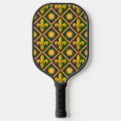 Mardi grass pattern with golden fleur-de-lis pickleball schläger (Vorderseite)