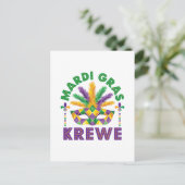 Mardi Graw Krewe Parco Tassino Party Postkarte (Stehend Vorderseite)