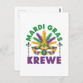 Mardi Graw Krewe Parco Tassino Party Postkarte (Vorne/Hinten)