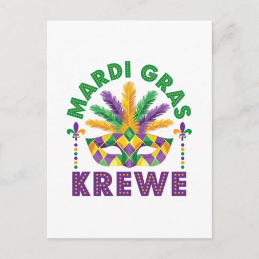 Mardi Graw Krewe Parco Tassino Party Postkarte (Vorderseite)