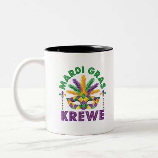 Mardi Graw Krewe Parco Tassino Party Zweifarbige Tasse (Links)