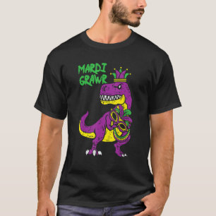 Mardi Grawr Rex Dino Toddler Kids Mardi Gras Boys T-Shirt