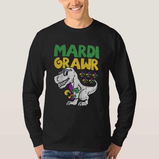 Mardi Grawr Rex Dino Toddler Kids Mardi Gras Boys T-Shirt (Vorderseite)