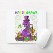 Mardi Grawr Rex Dinosaur Lustiges Design Mousepad (Mit Mouse)