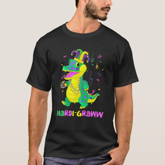 Mardi Grawr Rex mit King Cake für Männer, Frauen, T-Shirt (Vorderseite)