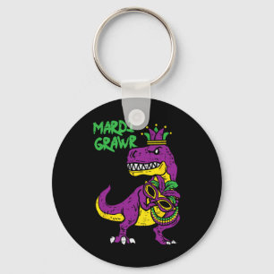 Mardi Grawr T-rex Dino Kleinkind Kids Mardi Gras B Schlüsselanhänger