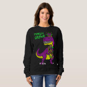 Mardi Grawr T Rex Dino Kleinkind Kids Mardi Gras B Sweatshirt (Vorne ganz)