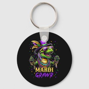 Mardi Grawr T Rex Dinosaur Mardi Gras Bead Costume Schlüsselanhänger