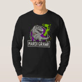 Mardi Grawr TRex Dinosaur Mardi Gras Bead New Orle T-Shirt (Vorderseite)