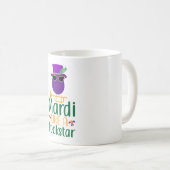 Mardi like a Rockstar Typografy Coffee Tasse (VorderseiteRechts)