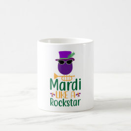 Mardi like a Rockstar Typografy Coffee Tasse