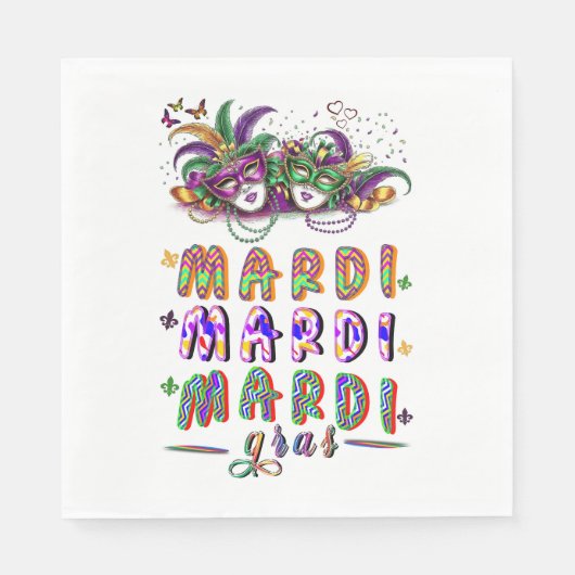 Mardi Mardi Mardi Gras Serviette (Vorderseite)