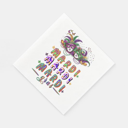 Mardi Mardi Mardi Gras Serviette (Ecke)