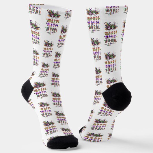 Mardi Mardi Mardi Gras Socken (Gewinkelt)