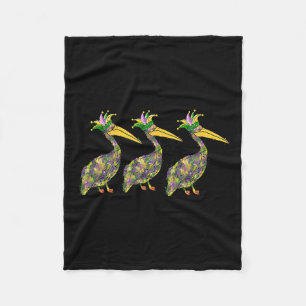 Mardi Pelicans Mardi Gras Beads Louisiana Parade N Fleecedecke