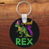 Mardi Saurus Grawr T-Rex Mardi Gras Bead Costume Schlüsselanhänger (Vorderseite)