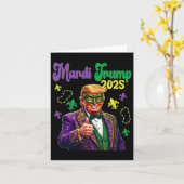Mardi Trump 2025 Funny Mardi Gras Karte (Gelbe Blume)