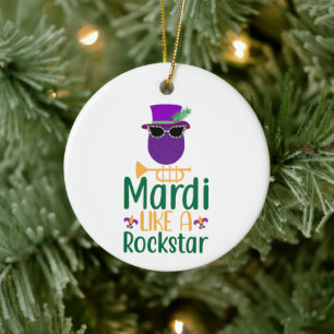 Mardi wie ein Rockstar Typografie Personalisiert Keramik Ornament