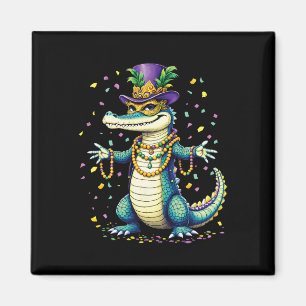 Mardigator Alligator Bruh Funny Mardi Gras Costume Magnet