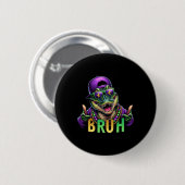 Mardigator Alligator Bruh Mardi Gras Costume Teens Button (Vorne & Hinten)