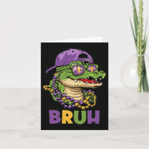 Mardigator Alligator Bruh Mardi Gras Costume Teens Karte