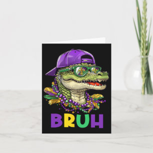 Mardigator Alligator Bruh Mardi Gras Costume Teens Karte