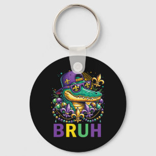 Mardigator Alligator Bruh-Shirt Mardi-Gras-Kostüm Schlüsselanhänger