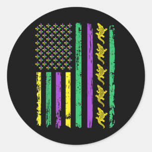 Mardigator Alligator Usa American Flag Alligator M Runder Aufkleber