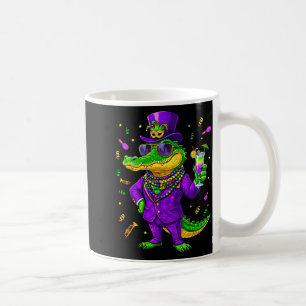 Mardigator Lustige Mardi Gras Alligator Illustrati Kaffeetasse