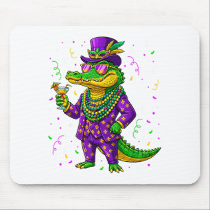 Mardigator Lustige Mardi Gras Alligator Illustrati Mousepad