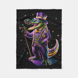 Mardigator Mardi Gras Alligator Kostüm Männer Frau Fleecedecke