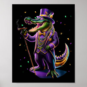Mardigator Mardi Gras Alligator Kostüm Männer Frau Poster