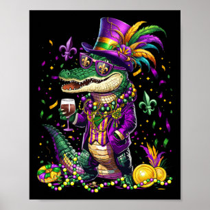 Mardigator Mardi Gras Alligator Kostüme Männer Fra Poster