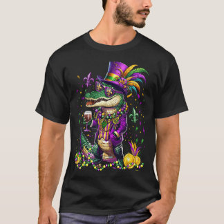Mardigator Mardi Gras Alligator Kostüme Männer Fra T-Shirt