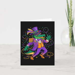 Mardigator Mardi Gras Dancing Alligator Kostüm Ma Karte