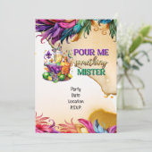 Mardigras Einladung (Stehend Vorderseite)