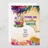 Mardigras Einladung (Vorne/Hinten)