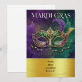 Mardigras Einladung (Vorne/Hinten)
