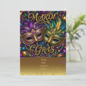 Mardigras Einladung (Stehend Vorderseite)