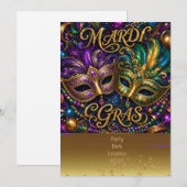 Mardigras Einladung (Vorne/Hinten)