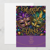 Mardigras Einladung (Vorne/Hinten)